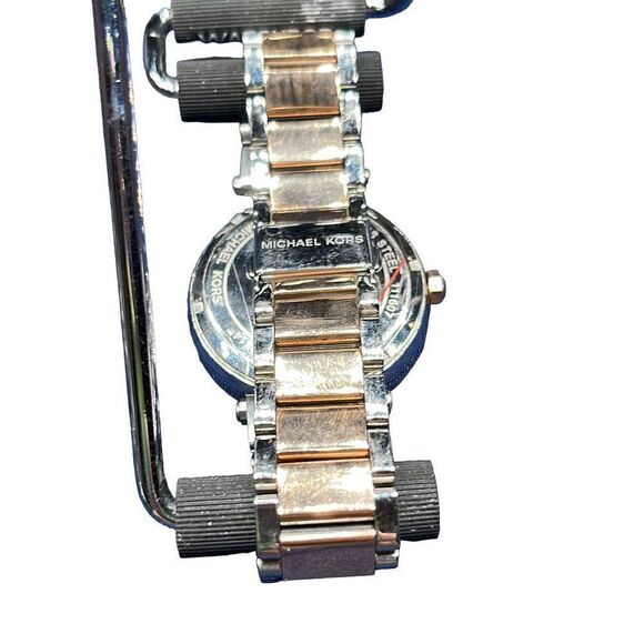 Michael Kors Parker Rose Gold/Silver Tone Analog Watch Euc - Picture 5 of 7